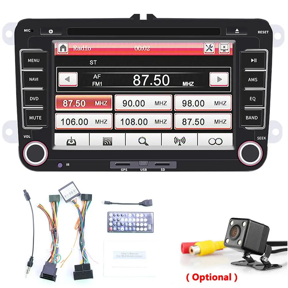 Clearance Adeeing 7Inches 2DIN Car Radio Capacitive Display GPS Car Bluetooth DVD Player MP3 Navigation Integrated Host Camera Optional 5