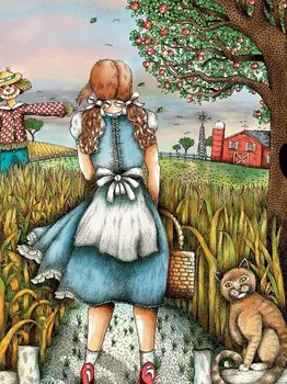

JMINE Div 5D Wizard Of Oz Full Diamond Painting cross stitch kits art High Quality Cartoon 3D paint by diamonds