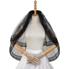 Двухслойная свадебная вуаль D винтажная кружевная кромка свадебная вуаль с гребнем свадебный головной убор вуаль для девушек женские свадебные аксессуары