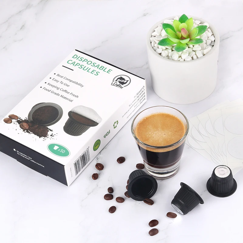 Icafilas50/100 Set Vuoti Disposizionabili Per Nespresso E Coperchi In Alluminio Adesivi Guarnizioni Per Capsule Nespresso Fai Da Te Proprio Caffè