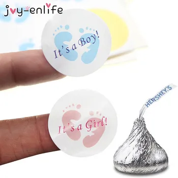 

100pcs It's a boy/It's a girl Round Sticker Labels Gender Reveal Stickers Newborn Baby Shower Party Favor Candy Box Gift