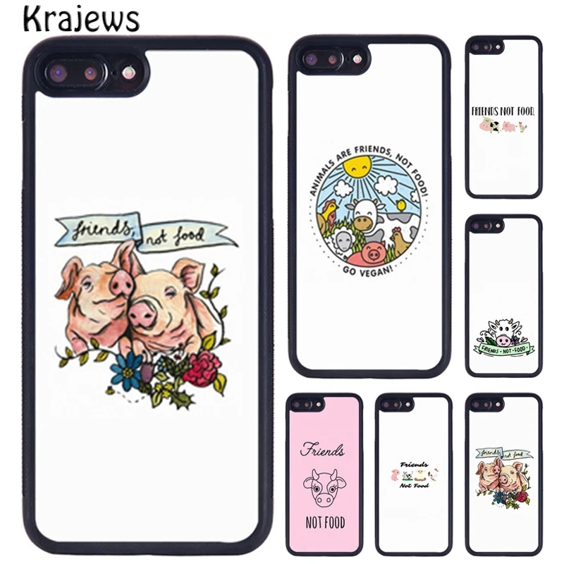 Чехол для телефона krajew Friends not Food с цитатами веганов iPhone X XR XS 11 12 Pro MAX 5 6 6S 7 8 Plus Samsung