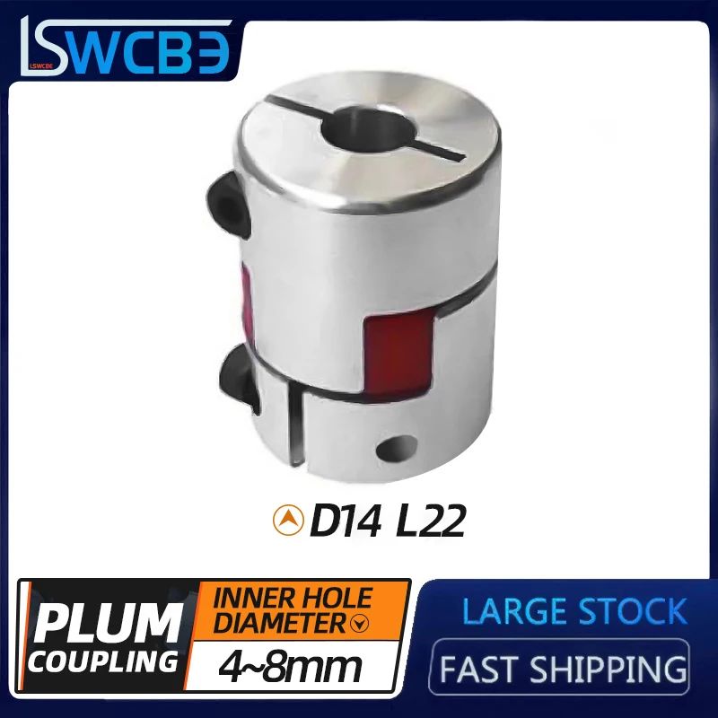 

CNC Motor Jaw Shaft Couplers Flexible Spider Plum Coupling D14 L22 4mm 5mm 6mm 6.35mm 7mm 8mm Elastic Coupling