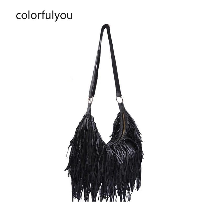 Black tassel shoulder bag Clearance