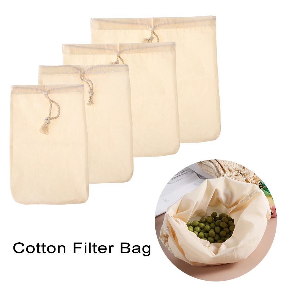 1 шт. многоразовый ореховый молочный хлопковый фильтр мешок мелкоячеистый