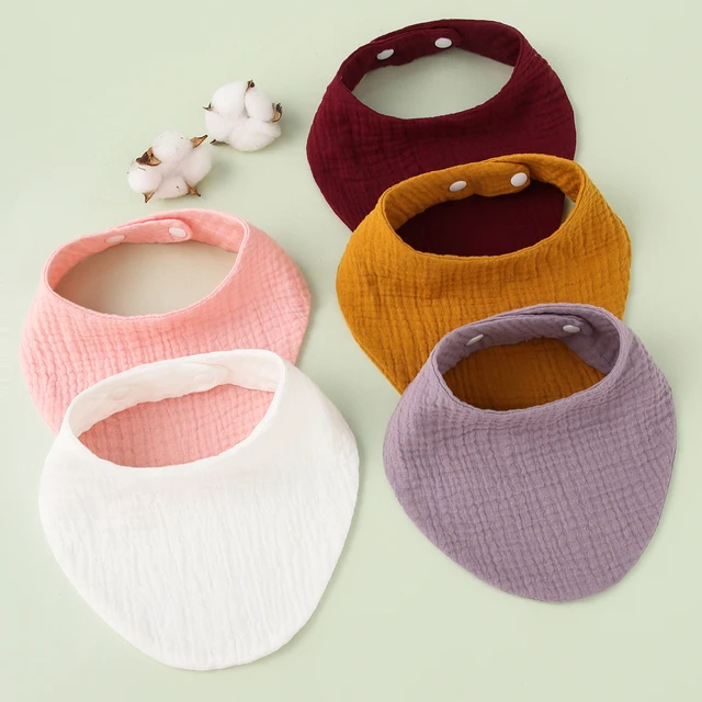 5 pieces/lot Baby Bibs Triangle Kids Cotton Bibs Saliva Towel Baby Boys Girls Feeding Apron Cotton Bandana Bibs Arc Scarf-C