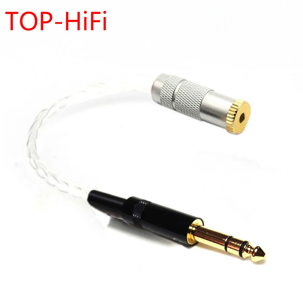 

TOP-HiFi 10cm 7n Silver Plated 6.35mm TRS 3pin Male to 2.5mm TRRS Balanced Female Audio Adapter Cable 6.35 to 2.5 Connector