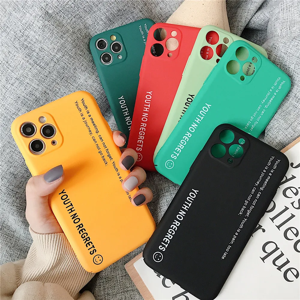 

Fashion Matte PC Art For iPhone 11 Pro Max 8 7 6 6s Plus Xr XsMax X Xs SE 2020 Color Candy INS Anti-knock Hard Back Cover Fundas