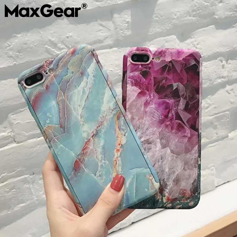 

MaxGear 360 Degree Protective Case For iPhone 6 6S 7 8 Plus Tempered Glass Coverage Phone Case For iPhone X XS Max XR 8 7 Cover