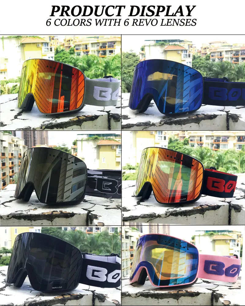 Magnetic Ski Goggles Double Layer Polarized Lens Skiing Anti-fog UV400 Snowboard Goggles Men Women Ski Glasses Eyewear 3