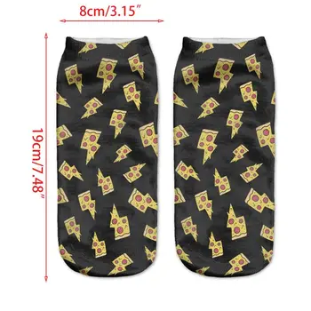 

Unisex Novelty 3D Short Ankle Socks Crazy Pizza Hamburger Food Patterned Hosiery 24BC