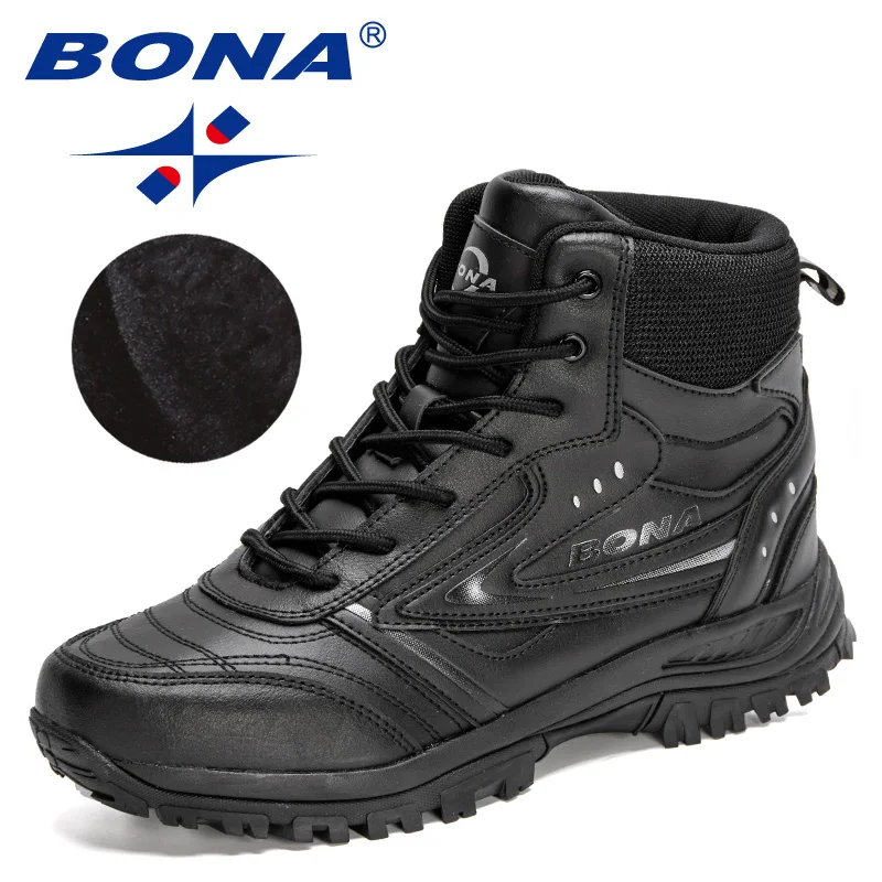 BONA 2022 New Designers Classics Hiking Shoes Men Non-slip Wear-Resistant Outdoor High-quality Plush Ankle Boots Man Comfortable