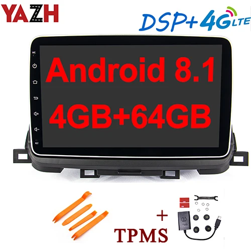 with External TPMS YAZH Android 8,1 4 Гб 64 ГБ Автомобильный радио мультимедиа для KIA Sportage с 4K видео/SWC/OBD/Carplay/DSP/4G sim-карта/Bluetooth 5,0 - Цвет: with External TPMS