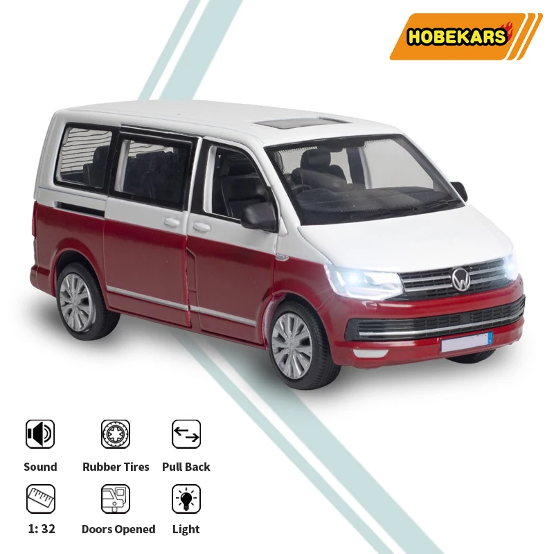 

HOBEKARS 1:32 Diecasts & Toy Vehicles Simulation Van Metal Alloy Model Car Toys With Sound And Light Pull Back For Collection