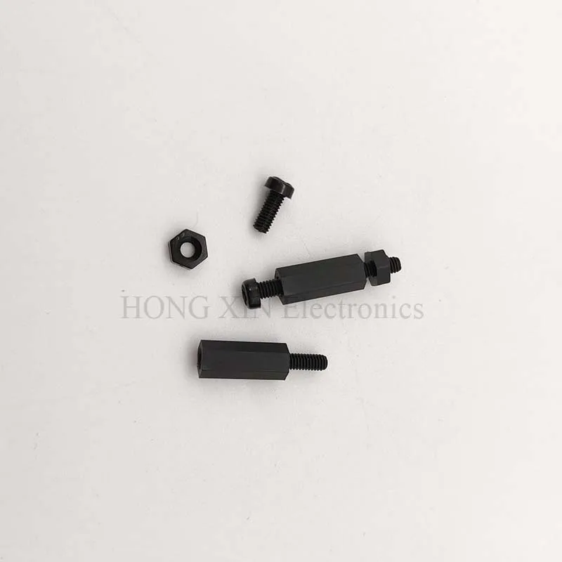 240Pcs M2.5 Black Male-Female Hex Nylon Spacers PCB Threaded Screws nuts Bolt Assortment kit set Standoff Box Best Quality