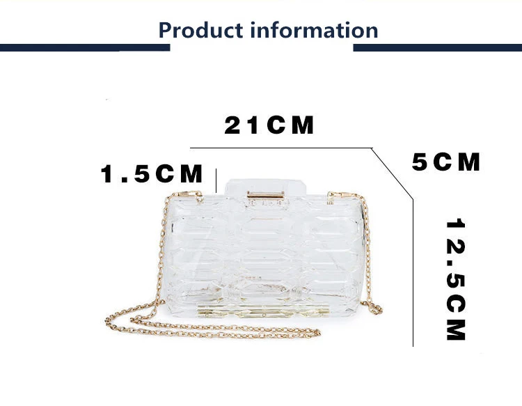 Transparente bolsa de embreagem feminina favo mel