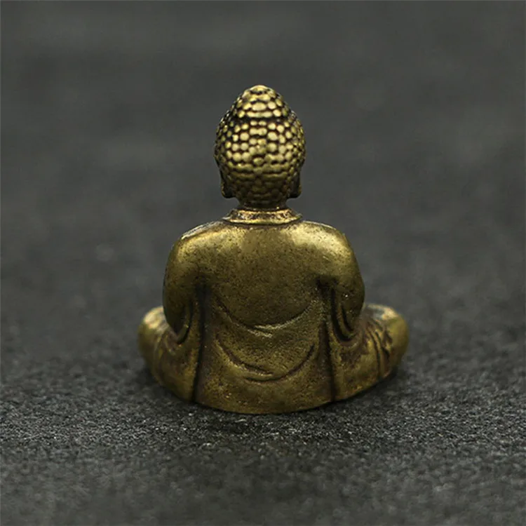 Чистые медные статуи Будды украшения маленькие скульптуры Sakyamuni домашний декор настольные украшения автомобиль латунь счастливый фэн шуй статуэтки