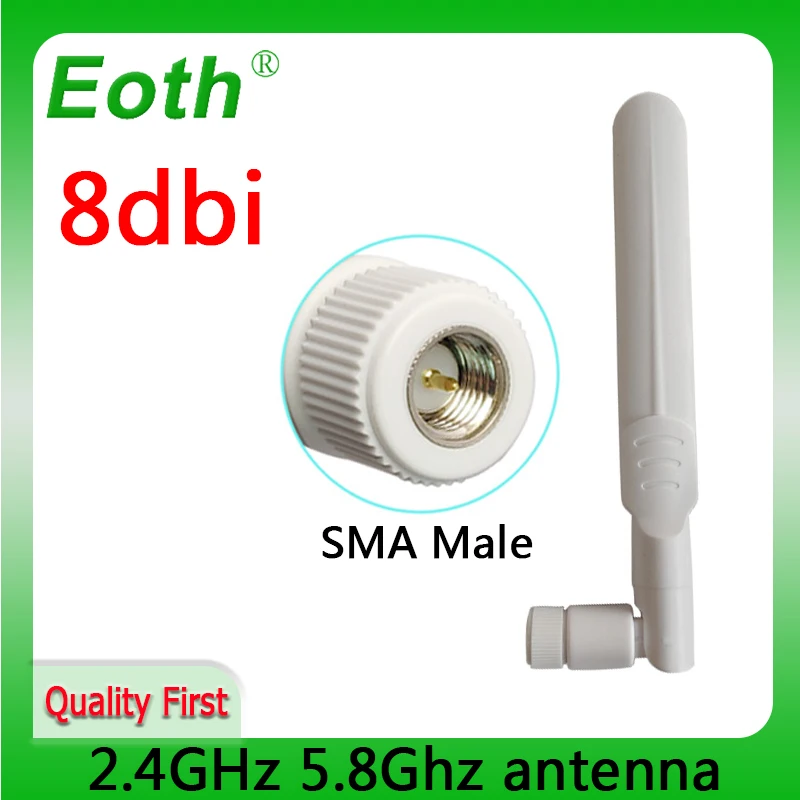 EOT 2.4g 5.8g antenna 8dbi sma male wlan wifi dual band antene iot module router tp link signal receiver antena high gain dual antena isdb t full seg car digital tv receiver 190km h for philippines japan south america brazil chile argentina peru