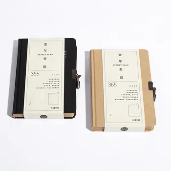 

1pc A5 Notebook Agenda School Diary Paper Planner With Lock Note Book Business 365 PlannerTravel notebook Hardcover