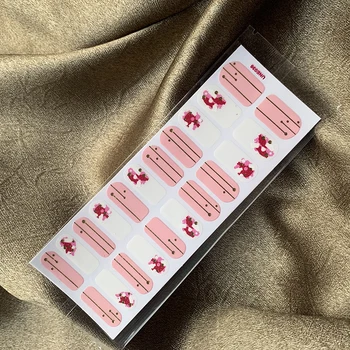 

1sheet Korean Nail Sticker Mixed Colors New Gel Polish Wraps Blooming Slider Adhesive Nail Art Tips Stickers Manicure Decoration