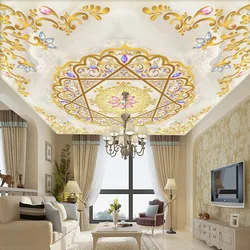 Custom Mural Wallpaper European Style luxury Marble Ceiling Fresco Living Room Bedroom Study Home Decor Papel De Parede Tapety