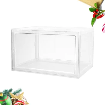 

Dustproof Shoes Box Transparent Shoes Storage Box Portable Sturdy Shoes Container for Home Store Use - Magnetic