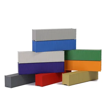 9pcs Mixed Colors N Scale 1:160 40ft Blank Shipping Container 40' Cargo Box C15008