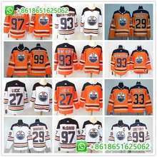 Мужская Хоккейная Футболка Edmonton Connor McDavid Milan Lucic Ryan Nugent-Hopkins Leon Draisaitl