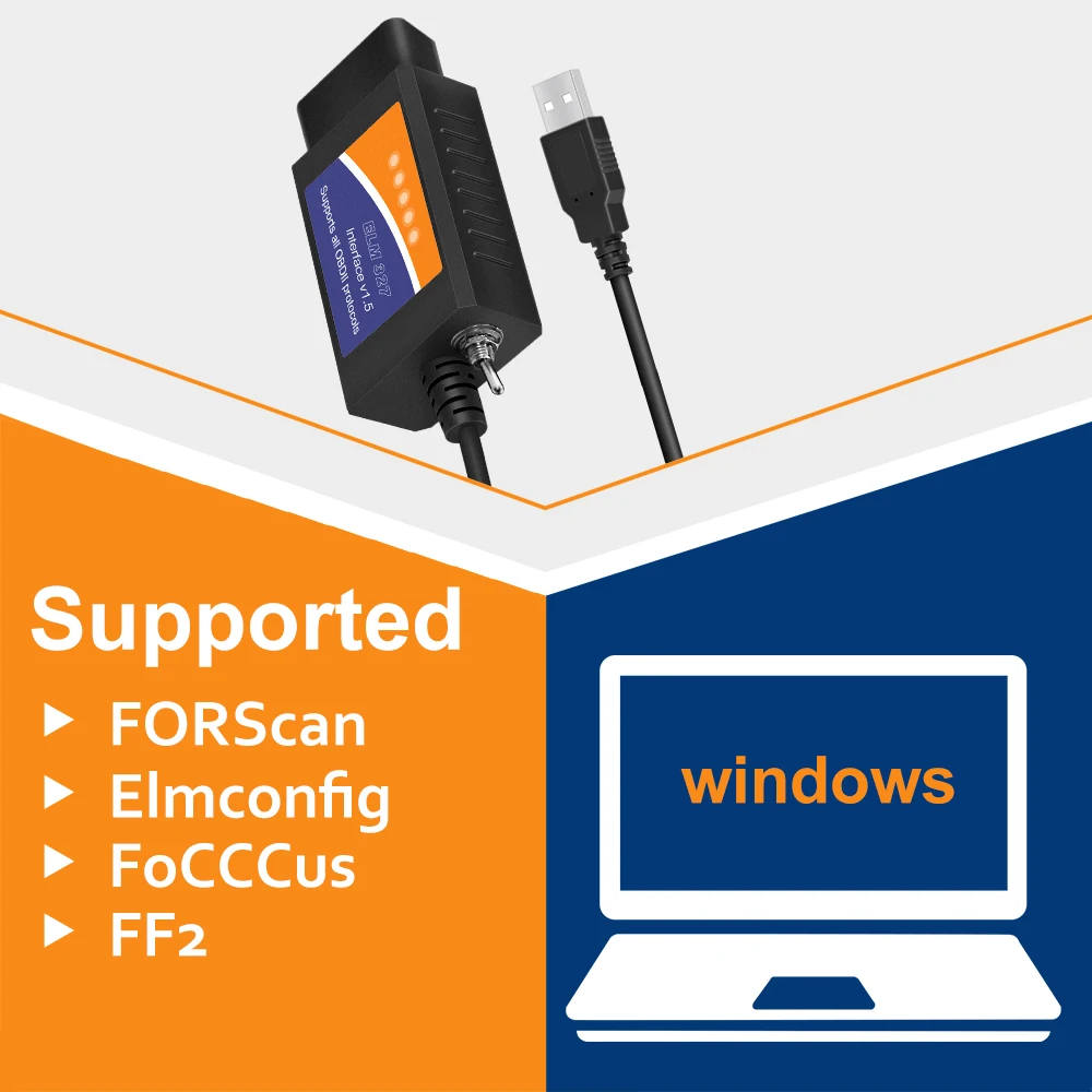 Переключатель ELM 327 V1.5 USB ELM327 для Ford Forscan elmкомандный считыватель кодов OBD2 сканер
