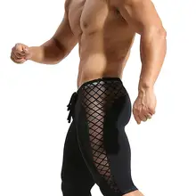 Мужские Мягкие сетчатые прохладные сухие компрессионные обтягивающие шорты для йоги