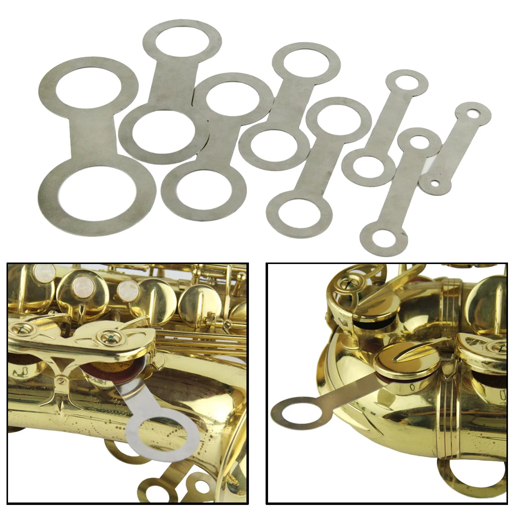 8Pcs Stainless Steel Saxophone Leveling Rings Pad Woodwind Instrument Pads