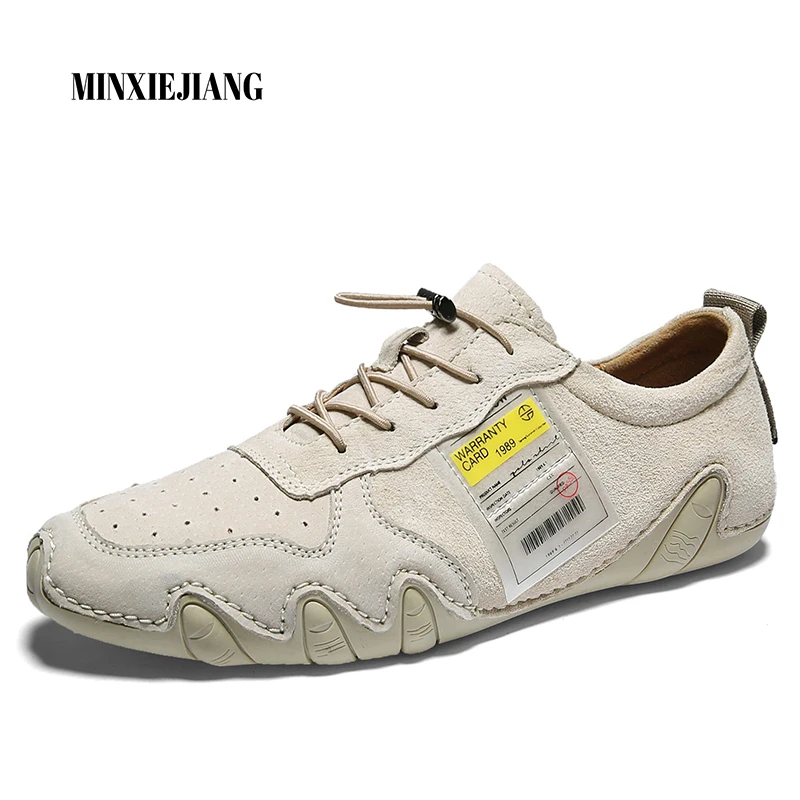 

MINXIEJIANG Men's fashion wear-resistant non-slip casual shoes outdoor men's shoes leather matte suede shoes men's driving shoes