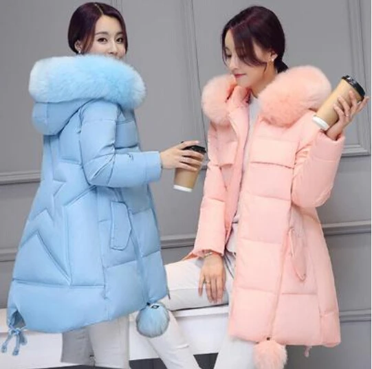 

Plus Size 2019 Winter New Maternity Dress Thick Large Fur Collar Slim Down Cotton Coat Women's Jacket Five-pointed Star