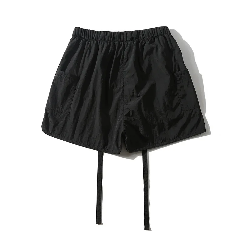 

2019 Summer Season Six High Street Popular Brand Fog Black And White with Pattern Ribbon Beach Shorts Men Teenager Large Size Sh