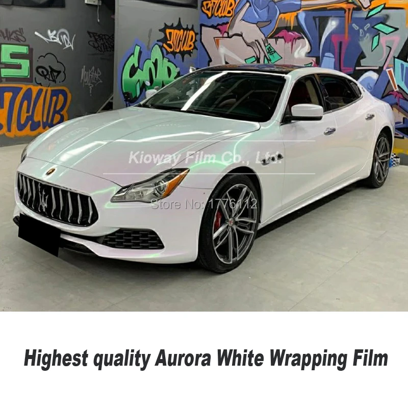Глянцевая виниловая пленка Aurora white для автомобильной упаковки высокое качество