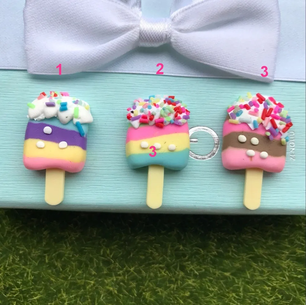 35*20 мм Высокое качество красота 3 цвета Kawaii спиральное мороженое Полимерная глина