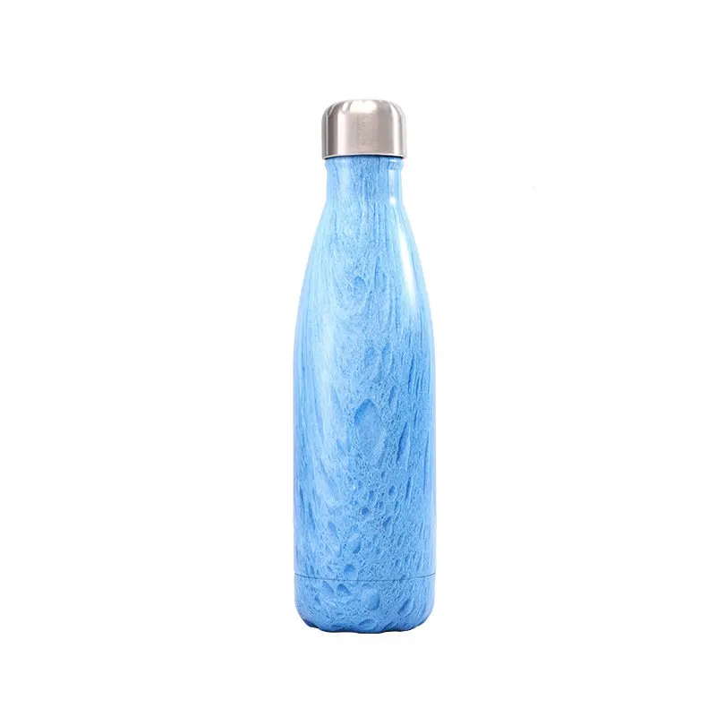 Двойные стенки вакуумной нержавеющей стали изолированные бутылки для воды заказной логотип лазерной трафаретной печати - Цвет: W blue