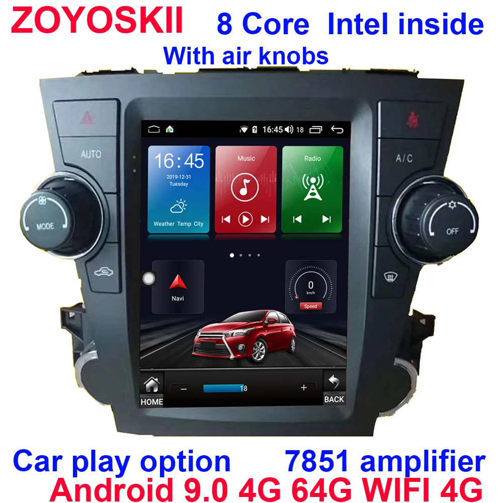 Android 9 0 os 10 4 дюймов вертикальный tesla стиль автомобильный Радио GPS bluetooth