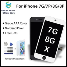 Отличные запчасти, 1 шт., ЖК-дисплей для iPhone 7, 8 X, XS, XR, XS Max, Incell, ЖК-дисплей, Oled дисплей, сенсорный экран, сборка, замена, хорошее 3D касание