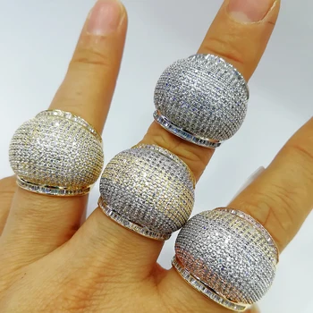 

GODKI Luxury Disco Ball Bold Statement Rings with Zirconia Stones 2020 Women Engagement Party Jewelry High Quality