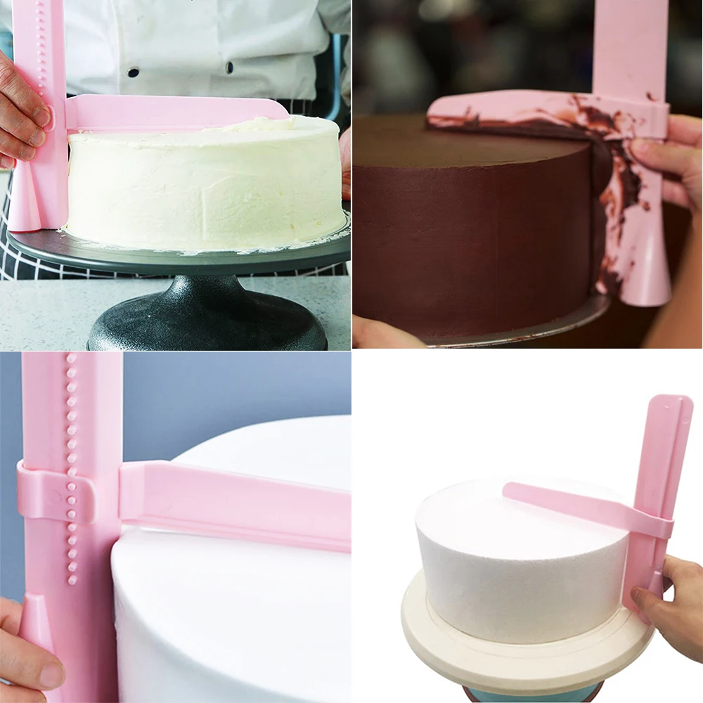 DIY скребок для торта, плавные регулируемые шпатели для мастики для края торта, более гладкий крем для украшения выпечки, посуда, кухонный инструмент, для торта