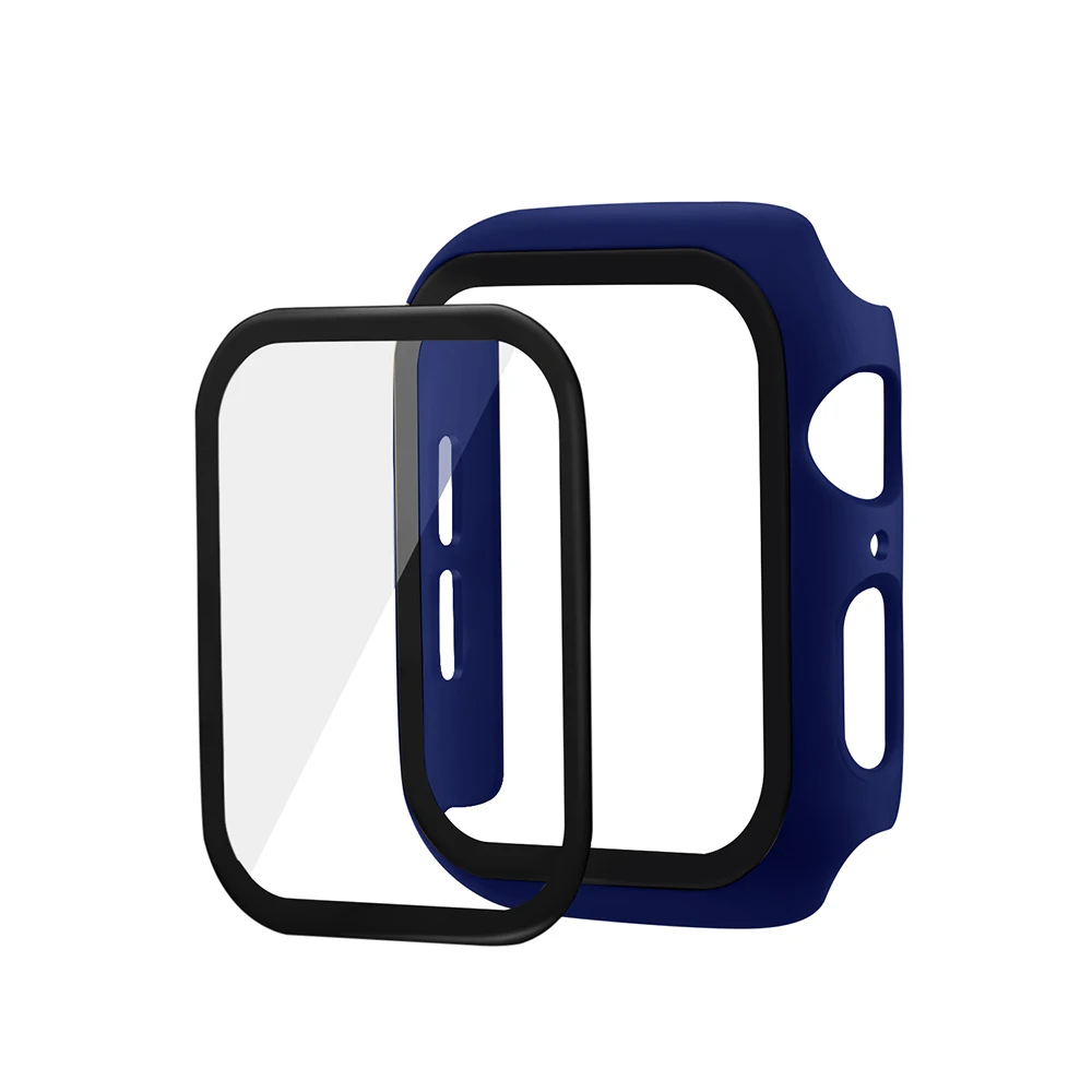 Чехол из поликарбоната для Apple Watch SE 6 5 4 40 мм 44 защитный чехол с закаленной
