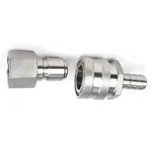 Набор быстроразъемных фитингов Homebrew для мужчин QD-1/" Female NPT Female QD-1/2" Hose Barb при движении жидкостей на 60 фунтов/кв. дюйм или меньше