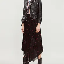 Женская юбка, весна и лето, новая черная плиссированная юбка