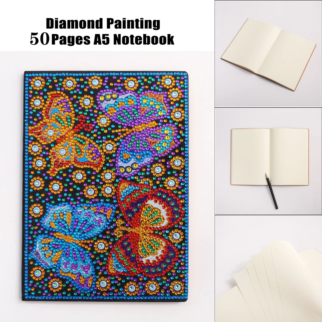

DIY Creative Special Shaped Diamond Painting Notebook Diary Book 50 Pages Students A5 Notebook Diamond Cross Stitch Craft Gift
