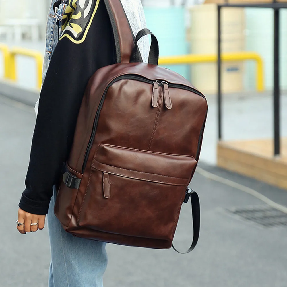 Новинка, фирменный водонепроницаемый рюкзак для ноутбука 15,6 дюймов, мужские кожаные рюкзаки для подростков, мужские повседневные рюкзаки mochila, мужские рюкзаки, Прямая поставка