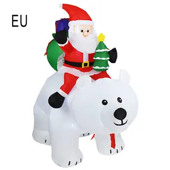 

Christmas Props Inflatable Toys Exquisite Inflatable Models Santa Claus Riding Bear Head Shaking Toy