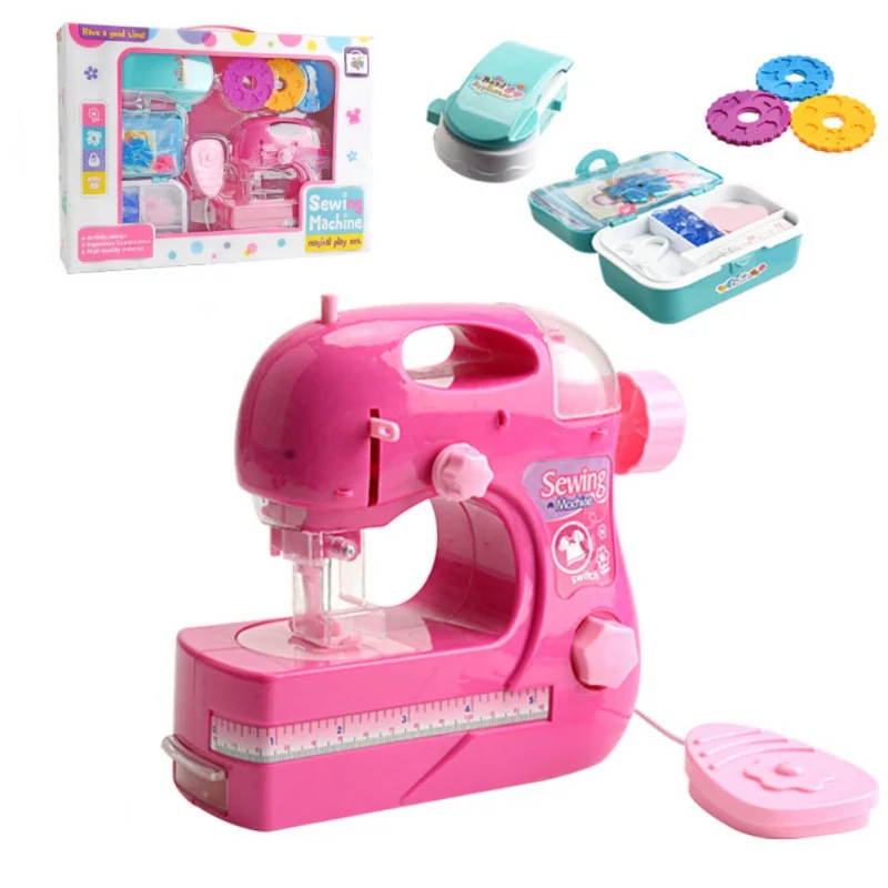 Имитационная детская игрушечная швейная машина электрическая мини-мебель ролевые игры Обучающие интересные игрушки для детей девочек - Цвет: E