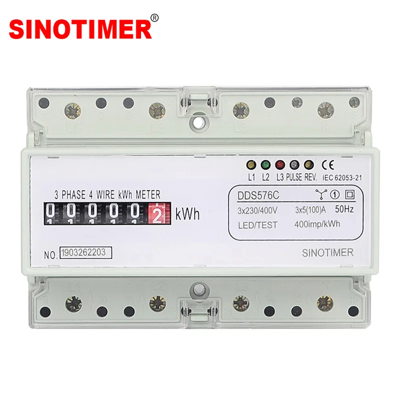 wervelkolom fantoom Teleurstelling Three Phase 4 Wires Analog Power Electric Electricity kWh Meter Counter  Energy Power Consumption DIN Rail AC 380V 400V 100A 50Hz - AliExpress