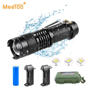 

LED Torch Lantern T6/Q5/L2 Rechargeable LED Flashlight Zoomable Bike Light Camping Emergency Flash Light Use 14500 18650 Battery